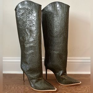 Schutz Snakeskin heeled boots